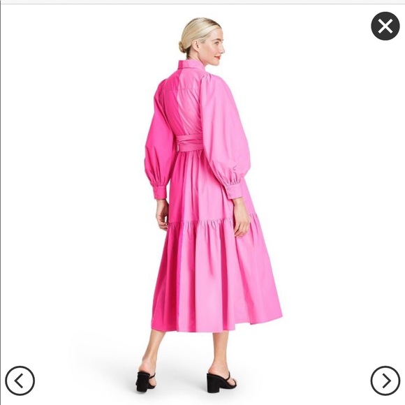 Long Sleeve Two-Tone Shirtdress - Picture 3 of 5